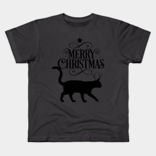 Merry christams black cat Kids T-Shirt